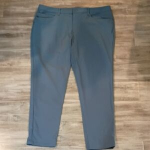 Blue Straight-Leg Pants